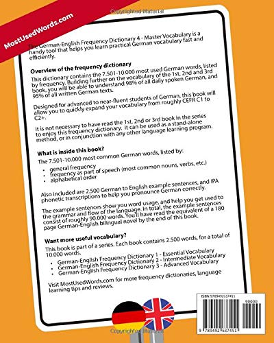 German Frequency Dictionary - Master Vocabulary: 7501-10000 Most Common German Words (Learn German With The German Frequency Dictionaries) #TOP1