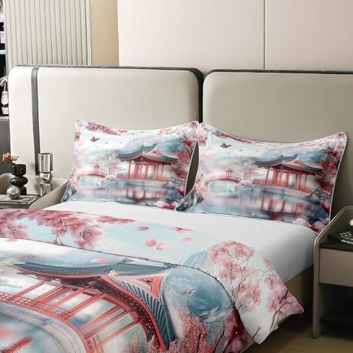 Housse de couette cerisier 240x260 coton contre la literie terne