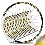 Kit Pegatinas Bicicleta Stickers LLANTA Mavic Crossmax Pro Carbon 29" BTT MTB Bike (Oro Metalico)