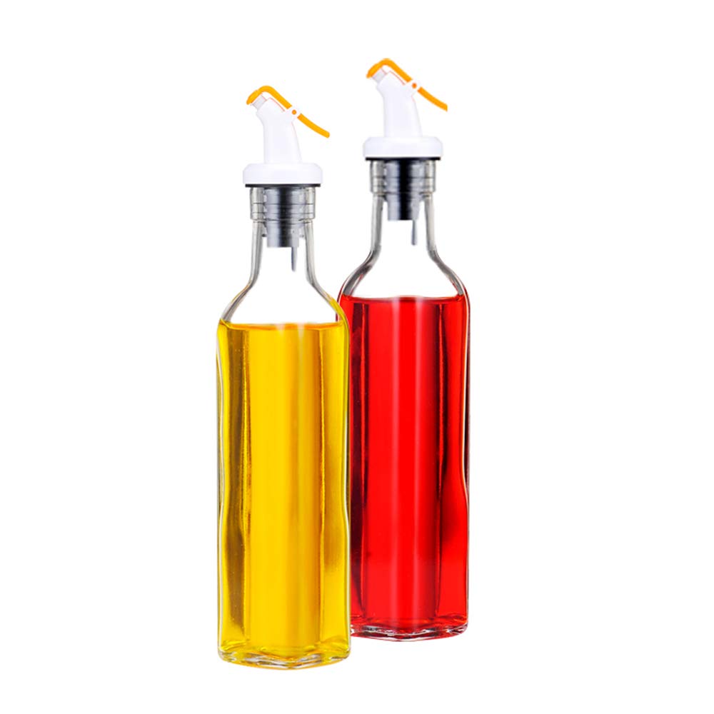 Incrizma Oil And Vinegar Dispenser Salad Dressing Cruet Glass Bottle 2 Piece Set - With Lever Release Pourer 250 Ml, Clear-image-34
