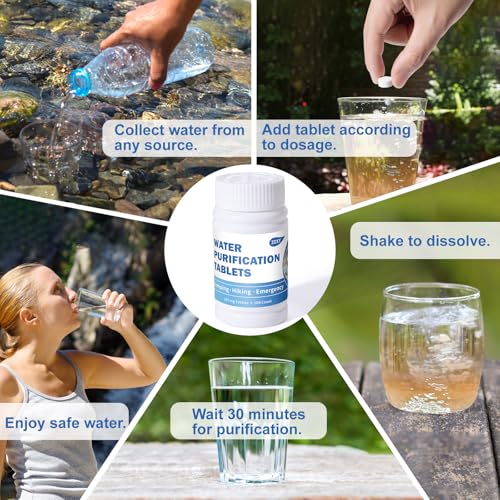 Water Purification Tablets (100 Count) - Water Tablets Purification for Drinking for Camping, Boating, Hiking, Backpacking, Emergencies - Portable Water Treatment for Safe Drinking Anywhere - Image 6