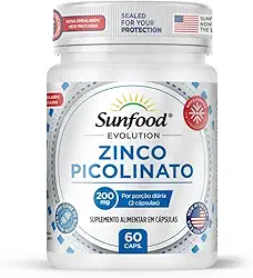 ZINCO PICOLINATO 200MG 60 CAPSULAS SUNFOOD EVOLUTION