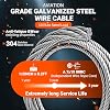 YATOINTO Single Leg Wire Rope Sling 2.5T/5500Lbs Rated Load 8.2 Feet Length 0.5 inch Dia Flemish Eye Loop to Heavy-Duty Thimble with Sliding Choker Heavy Duty Rigging Cable for Lifting and Towing Log