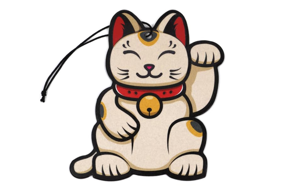 Car Air Freshener - Lucky Cat - New Car Scent - Hanging Paper