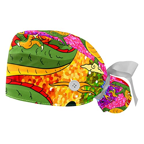 Chapeaux bouffants Dragon JDEZ : lot de 2 casquettes de travail ajustables