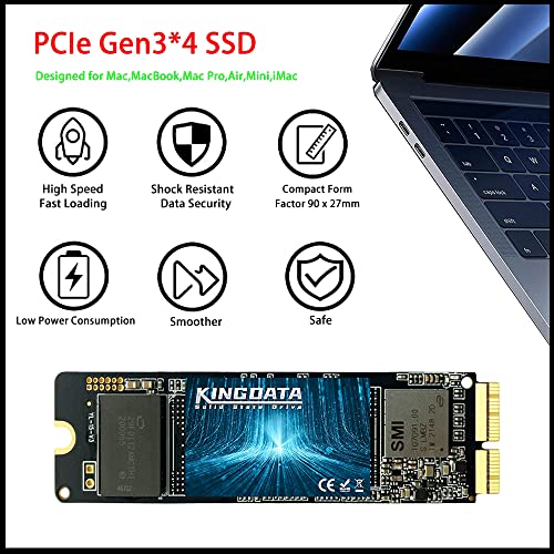 Image of SSD for MacBook 1TB NVMe PCIe Gen3x4 M.2 2280, Internal SSD for MacBook Air A1466 A1465(2013-2017) /MacBook Pro A1398 A1502(Retina 2013-2015) /iMac A1419 A1418