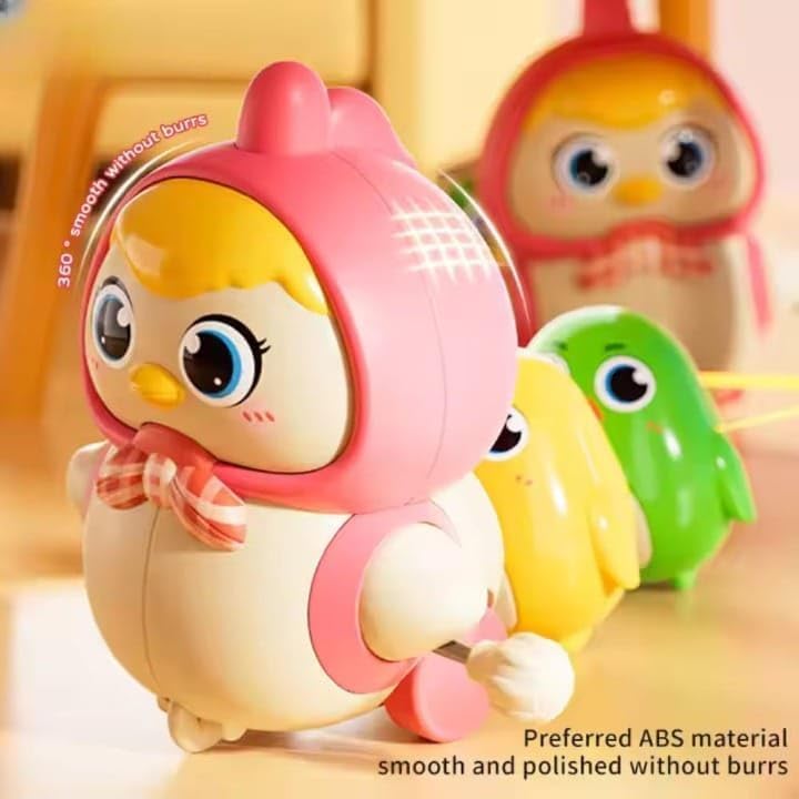 Image of Chicken Toy for Kids, Magnetic Hen with Chick, Wind-up Crawling Duck, Cute Walking Chicken Toy, Toddler Spring, Baby Crawling for Boys and Girls, Animal Wind up Toy Set (Multicolor)
