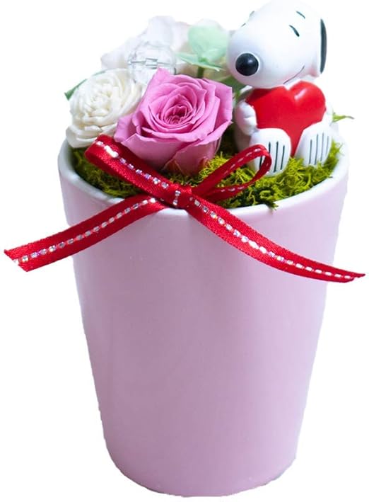 Amazon Ruplan スヌーピー プリザーブドフラワー ピンク スヌーピー ハート プリザーブドフラワー オンライン通販