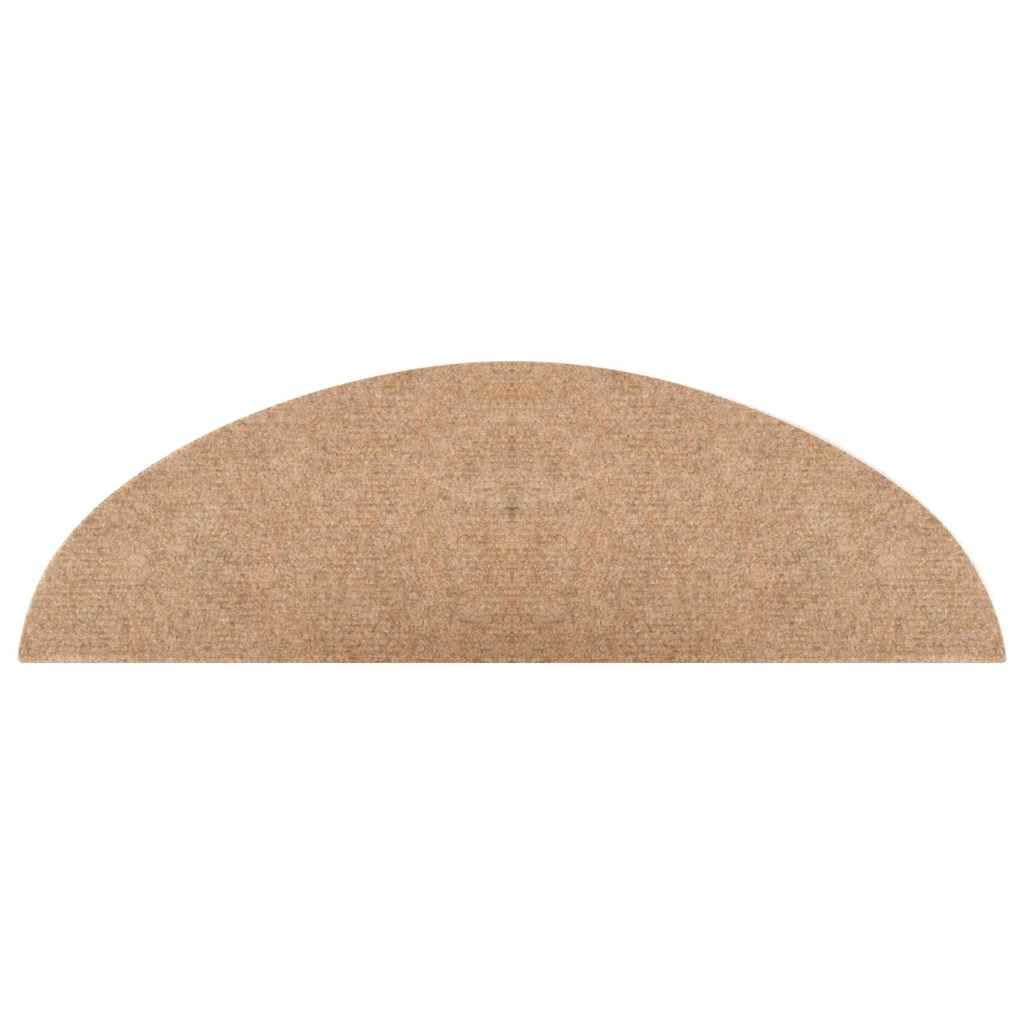 vidaXL Alfombrilla Autoadhesiva de Escalera 10 uds, Alfombra Antideslizantes para Peldaño Lavable y Plegable, Estera para Escaleras, Beige