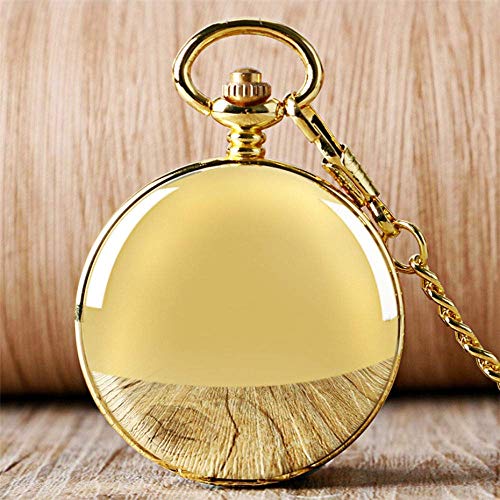 Reloj de bolsillo sin pilas mecánico dorado para coleccionistas de estilo retro 3