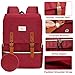 Ronyes Vintage Laptop Backpack for Women Men,15.6 inch Bookbag Casual Daypack with USB Charging Port for College Work, Red Backpacks