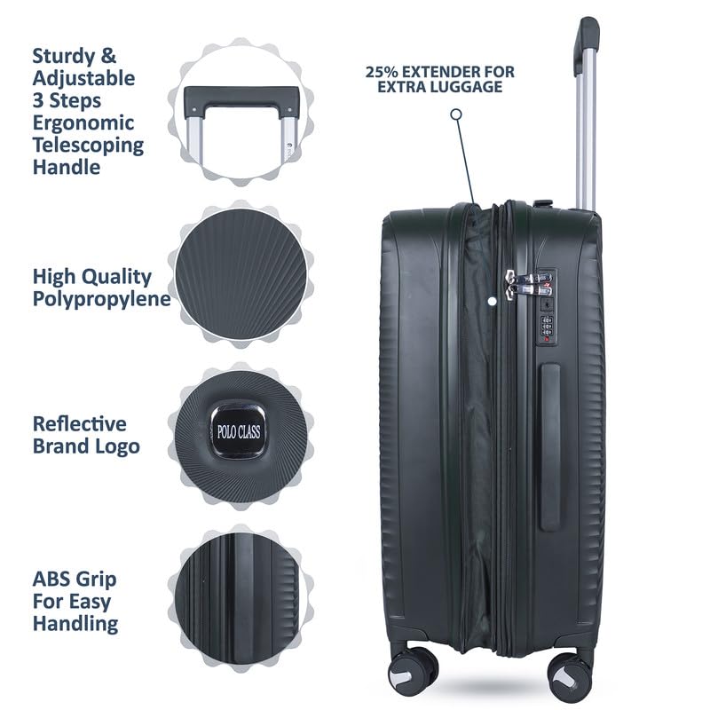 Image of Polo Class 2Pc Set Trolley Bags (20 /28 inch) - Dark Grey