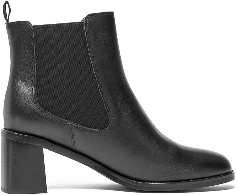 ONEENO Women's Heels Leather chelsea Boots