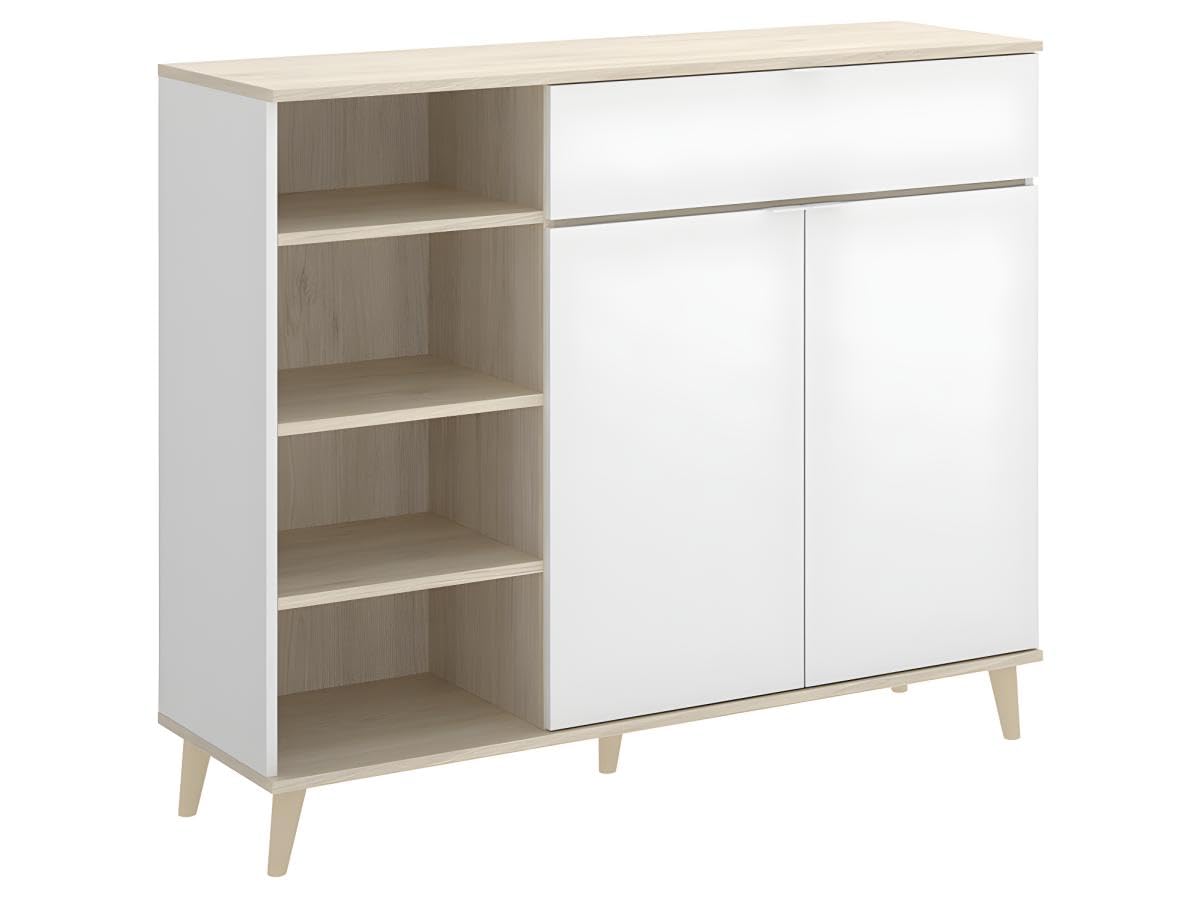 DEKIT GRUPO RIMOBEL - DEKIT Mueble Auxiliar de cocina, color Blanco/Natural, 102x120x40 cm, WOK