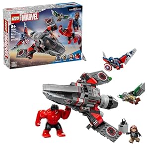 LEGO Marvel Captain America vs. Red Hulk Battle Building Set – Avengers Toy for Kids – Birthday Gift for Boys and Girls Ages 7+ – Includes Hulk Action Figure and Super Hero Minifigures – 76292