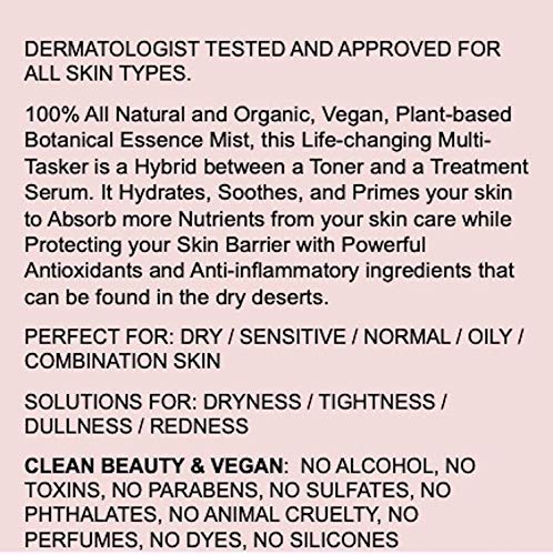 Miniatura 5 de ESSENCE Face Mist, agua de rosa mosqueta, vitamina C, escualano, ultra hidratante, hidratante, imprimación facial en aerosol de 4 onzas, 100% puro