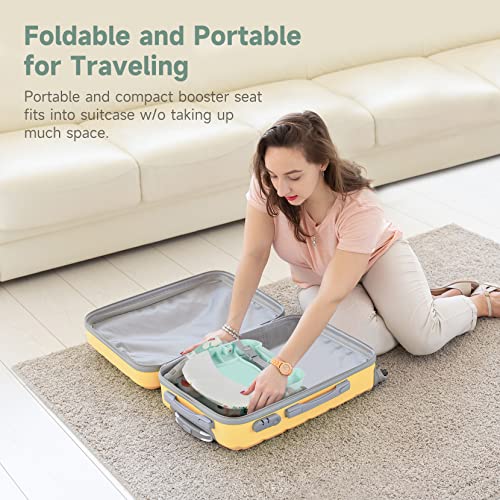 Image of YOLEO Baby High Chair Booster Seat for Dining Table, Foldable High Chairs with Adjustable Heights, Travel Booster Seat with Removable Tray