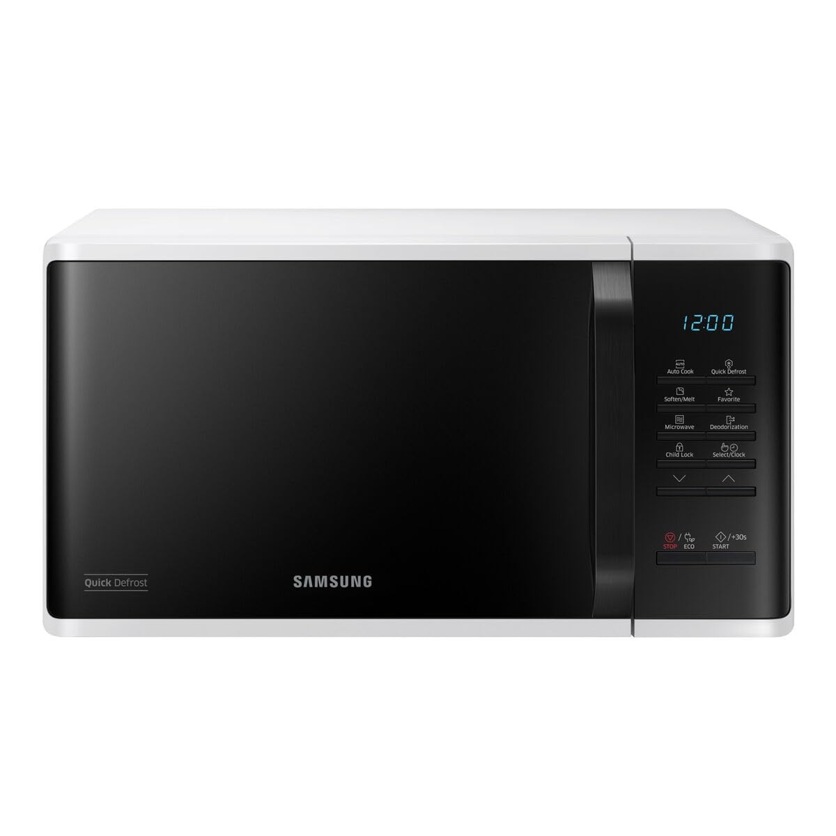 Samsung Microondas Ceramica Enamel 23L 800W Blanco y Negro MS23K3513AW/​EC