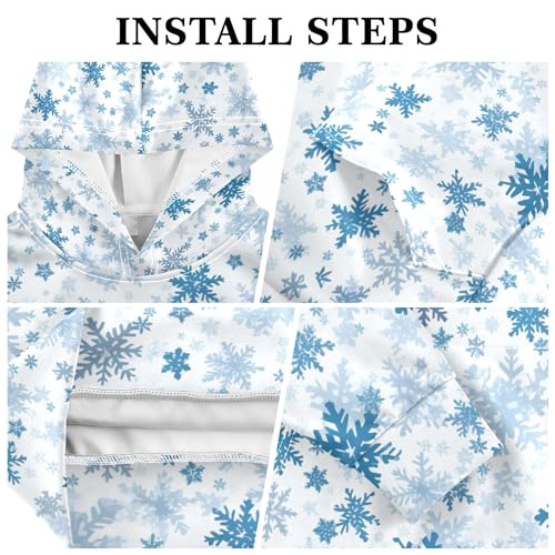 Kids Hoodies Sweaters Christmas Xmas Snowflake Hooded Sweatshirts with Big Pockets for Boys Girls B04003943