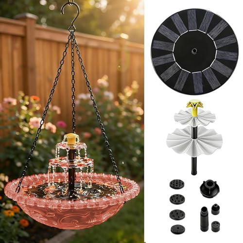 Bomba de fuente solar para activar fuentes para pájaros sin usar cables 4