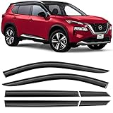 Voron Glass Tape-on Extra Durable Rain Guards for Nissan Rogue 2021-2024, Window Deflectors, Vent Window Visors, 6 Pieces - 100444