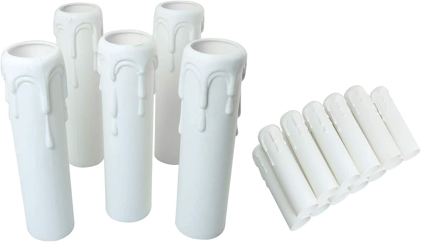 E12 Candelabra Base 12PCS 1x4 E12 White Antique Candle Light Sockets Chandelier Covers Candelabra Sleeves