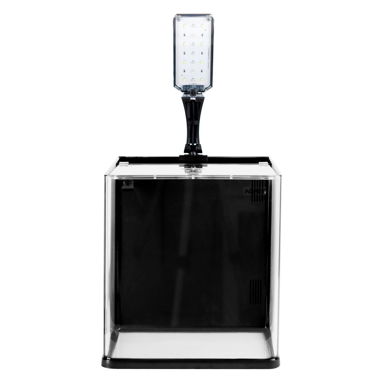 Aqpet Acquario in Vetro per Pesci Tropicali Dolce e Marino Completo di Filtro Illuminazione Led e materiali Filtranti, 19 Litri, 25x27x27 cm