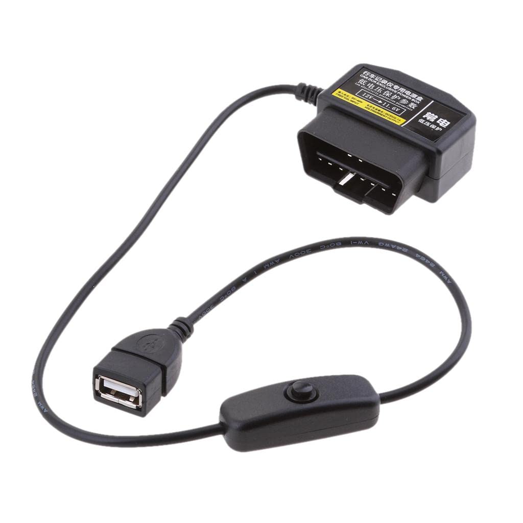 ATORSE® Obd 2 Car Charger 16 Pin Connector Usb Power Cable For Phone Camera Dvr Gps-image-46
