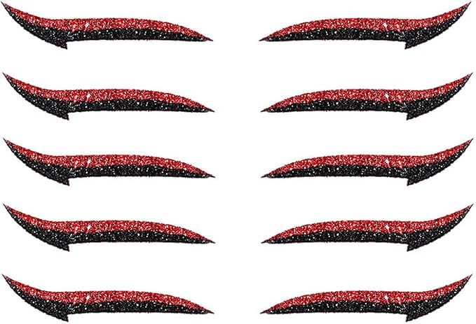 Eyeliner Stickers Glitter adhesivos para ojos, oro 5 pares miniatura 1