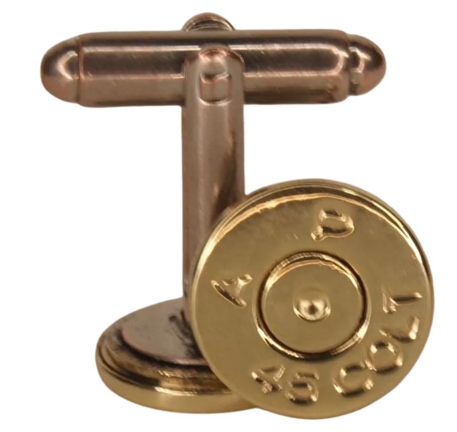 Mancuernas 45 Long Colt acabado en latón, par miniatura 5