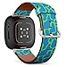 CJBROES Replacement Leather Watch Band, Compatible with Fitbit Versa 3 and Fitbit Sense of Wristband Bracelet Accessory - Cow Skin Fashion