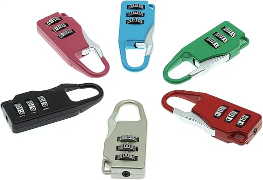 6 Pcs Luggage Combination Locks Padlock Zinc Alloy Small Safe Combination Padlock, for Backpacks Bags Suitcases Luggage Briefcases Notebook (6 Colors)