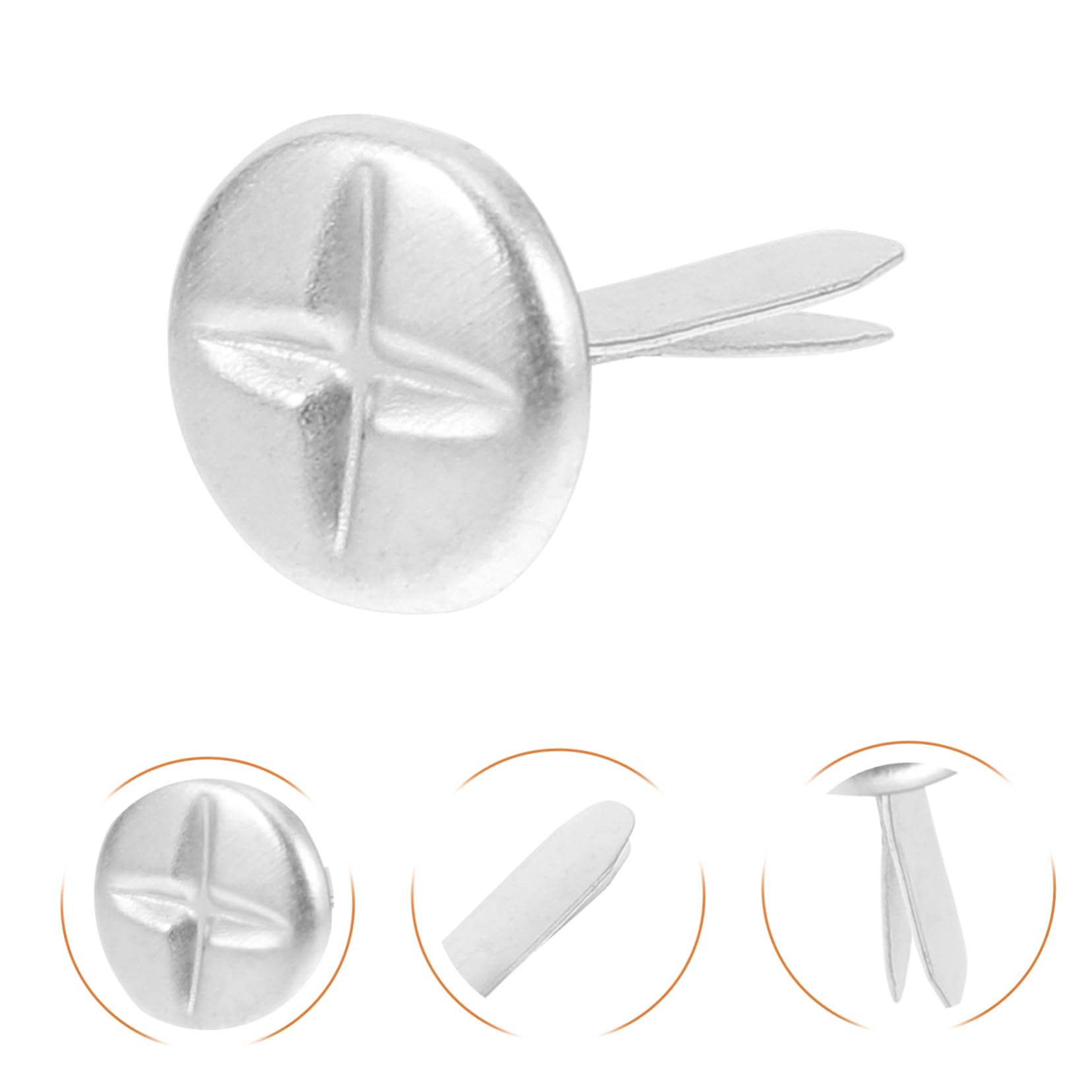 HOLIDYOYO Craft Diy Scrapbooking 100pcs Paper Fasteners Two-legged Nails for Creative Projects