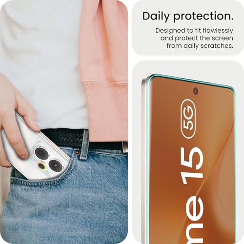 Image of ArmourPro Advanced HD+ UV Tempered Glass for Realme 15 with Clear Camera Lens Protector, Edge-to-Edge Clear Screen Guard, Anti-Scratch, Case Friendly, Bubble-Free Kit