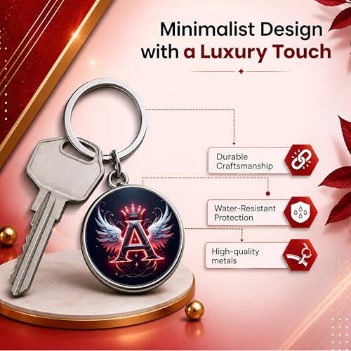 Image of magical gifts MG | Premium Alphabet & Initial Metal Keychain for Bags & Keys | Double-Sided | Personalized Initial Charm Keyring | Heavy-Duty Metal | Perfect for Gifting & Daily Use