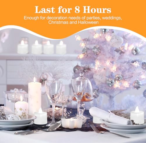 Image of KOABY 25 Pack Flameless Votive Candles, Last 8H+, Pure White Light, No Timer No Flickering