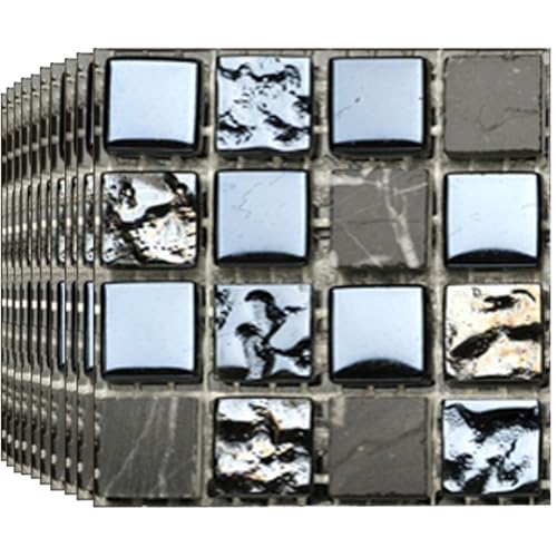 BoloShine Autocollant Mural 30 Pièces, Imperméable Mosaique Stickers Carrelage Adhesif Mural Salle de Bain Muraux Adhesive pour Cuisine, DIY Stick Tile...