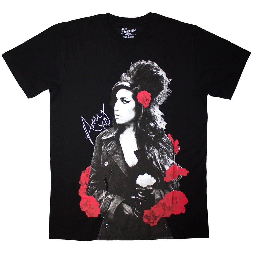 Rock Off officially licensed products Amy Winehouse Rose Portrait T Shirt L