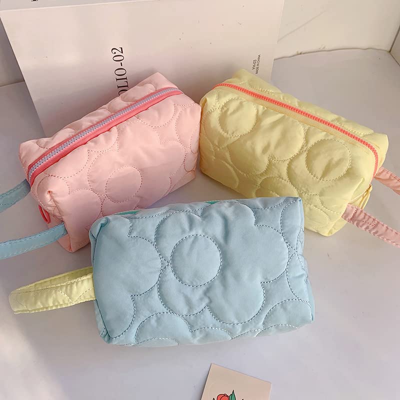 Miniatura 4 de Bolsa de maquillaje estética, pequeña bolsa de cosméticos para mujer, bolsa de maquillaje de viaje, bolsa de aseo (rosa)