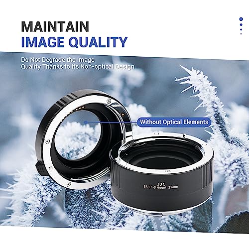JJC Tubo de extensión Macro (12 mm + 25 mm) Enfoque automático para cámaras Canon EF/EF-S de Lente de Primer Plano, Macro fotografía – Juego de Tapas de Lente Trasera de Cuerpo de Anillo de extensión - imagen 7