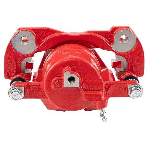 Image of TRQ Performance Front Driver and Passenger Side Brake Caliper Set Caliper Brackets Hardware Compatible with 13-18 Toyota RAV4 LE Japan Built Models 1st VIN Digit J 12-17 Toyota Prius V 08-15 Scion xB