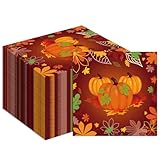 Weich, Stabil und Saugfähig: Hergestellt aus dickem, saugfähigem Papier vereinen die Servietten Herbst Kürbis Komfort mit Zuverlässigkeit Sie fühlen sich weich an, sind aber dennoch robust genug, um mit Verschüttetem oder Schmutz fertig zu werden. ideal für jede Mahlzeit oder kleine Missgeschicke