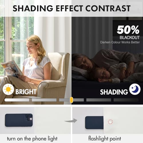 Image of MIULEE Short 45 Inch Kitchen Window Cafe Curtain Natural Set of 4 | Light Blocking Bedroom Drapes, Room Darkening Thermal Insulation, Rod Pocket Short Curtains Small Windows, Privacy Protection
