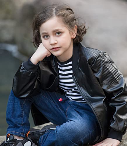TLAENSON Bomber Boys Leather Jackets+Thick Twill Boys Joggers Cargo Pants 10-11 Years2