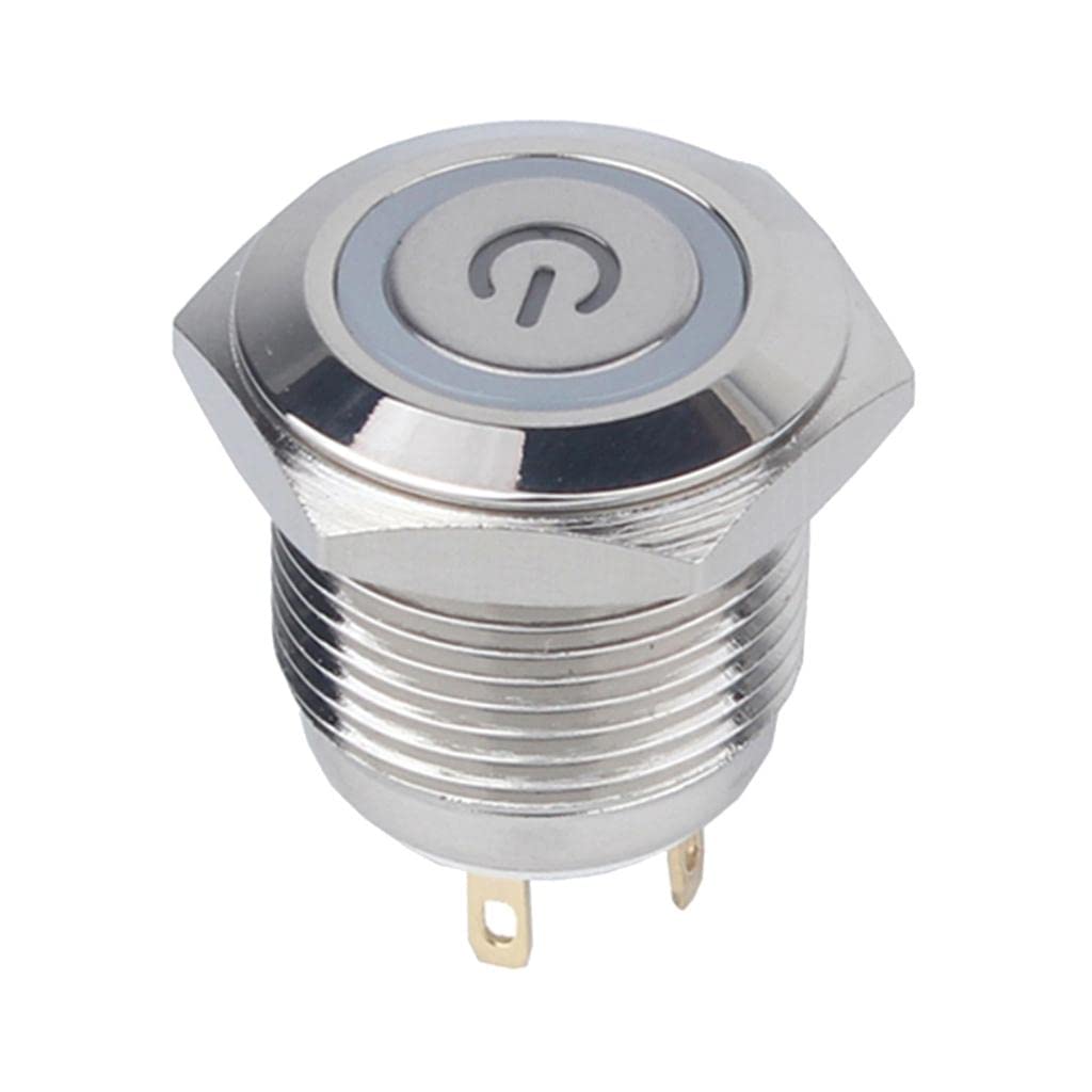 JAZZY PEARLS 16Mm 12V Waterproof Led Metal Indicator Lights Signal Lamp Welding Foot Ring Light with Power Symbol Glow 1No-image-39