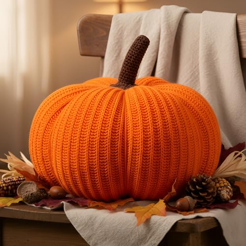 Hollowfly Fall Pumpkin Pillows Thanksgiving Pumpkin Shaped Pillow 12 Inch