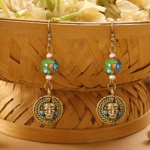 Image of Handcrafted Bohemian & Tribal Earrings for Women - Ethnic Brass, Floral & Festival-Inspired Statement Designs in Drop, Dangle, Hoop & Stud Styles