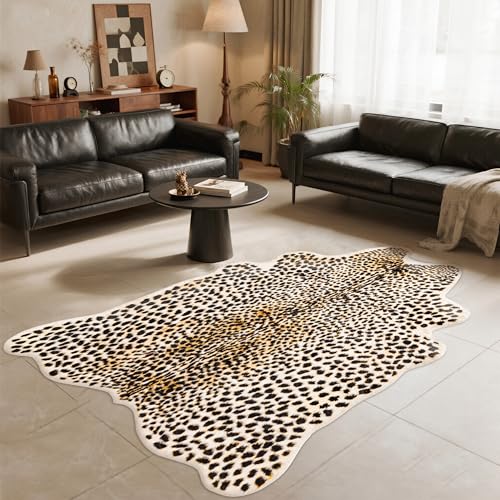 Tapete Leopardo 5.2x6.5 pies Piel Animal Falsa miniatura 7