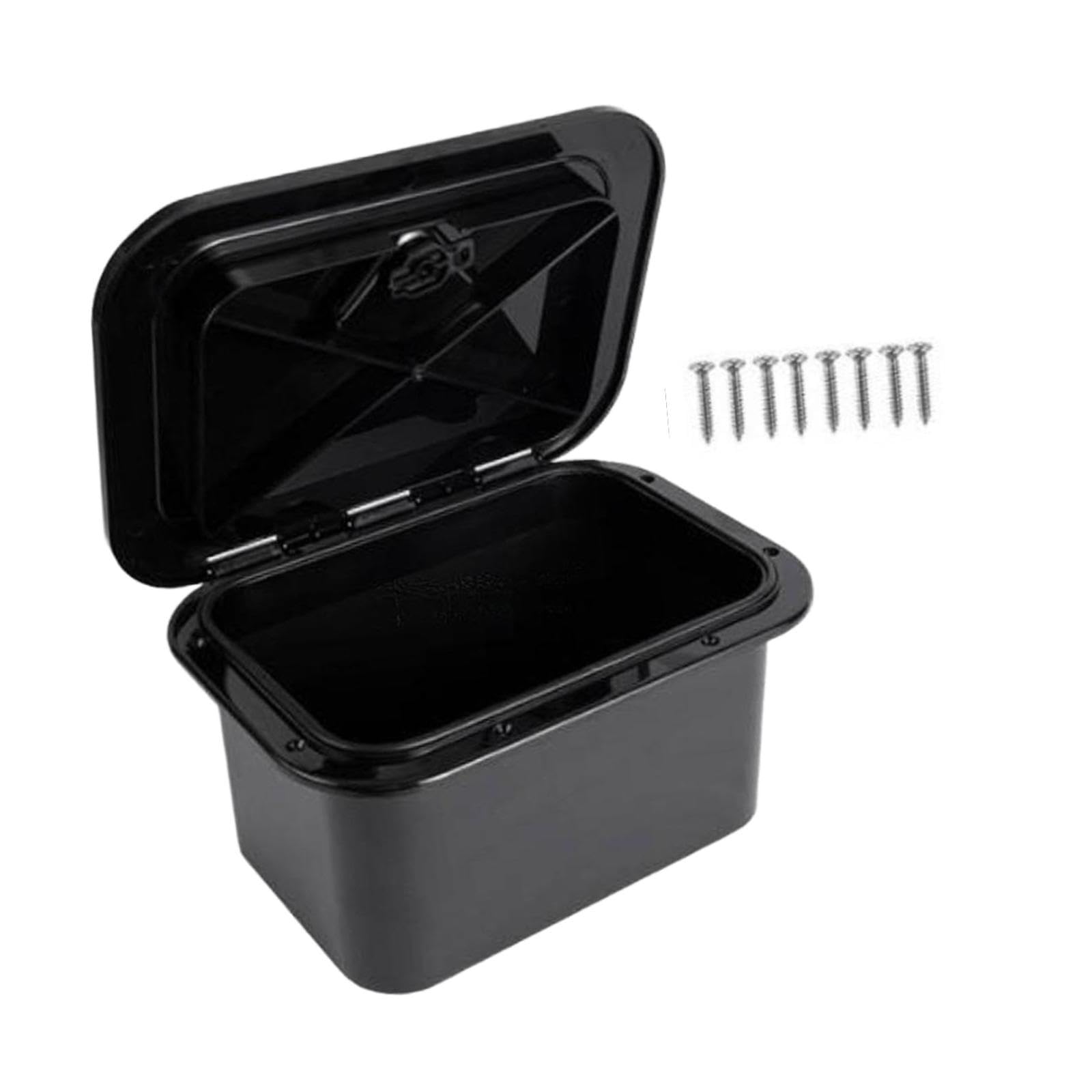 Marine Deck Storage Box with Lock, Sturdy & Wear Resistant, Rotate to Open and Close, Fishing Tackle Box for Boat,Yacht- Black : Sports & Outdoors