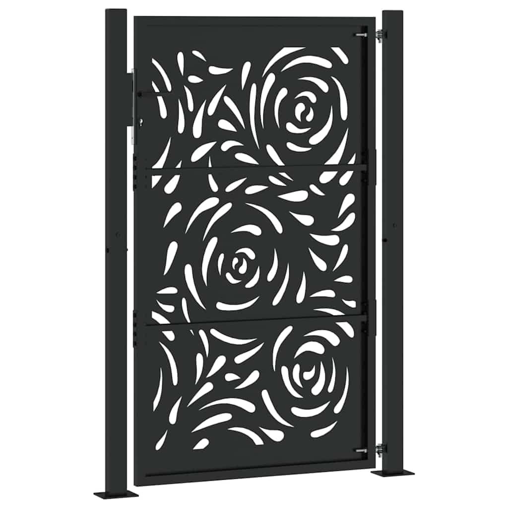 vidaXL Cancello Giardino Nero 100x150 cm in Acciaio Design a Fiamma, cancello della Recinzione, cancello Esterno, cancello del Metallo
